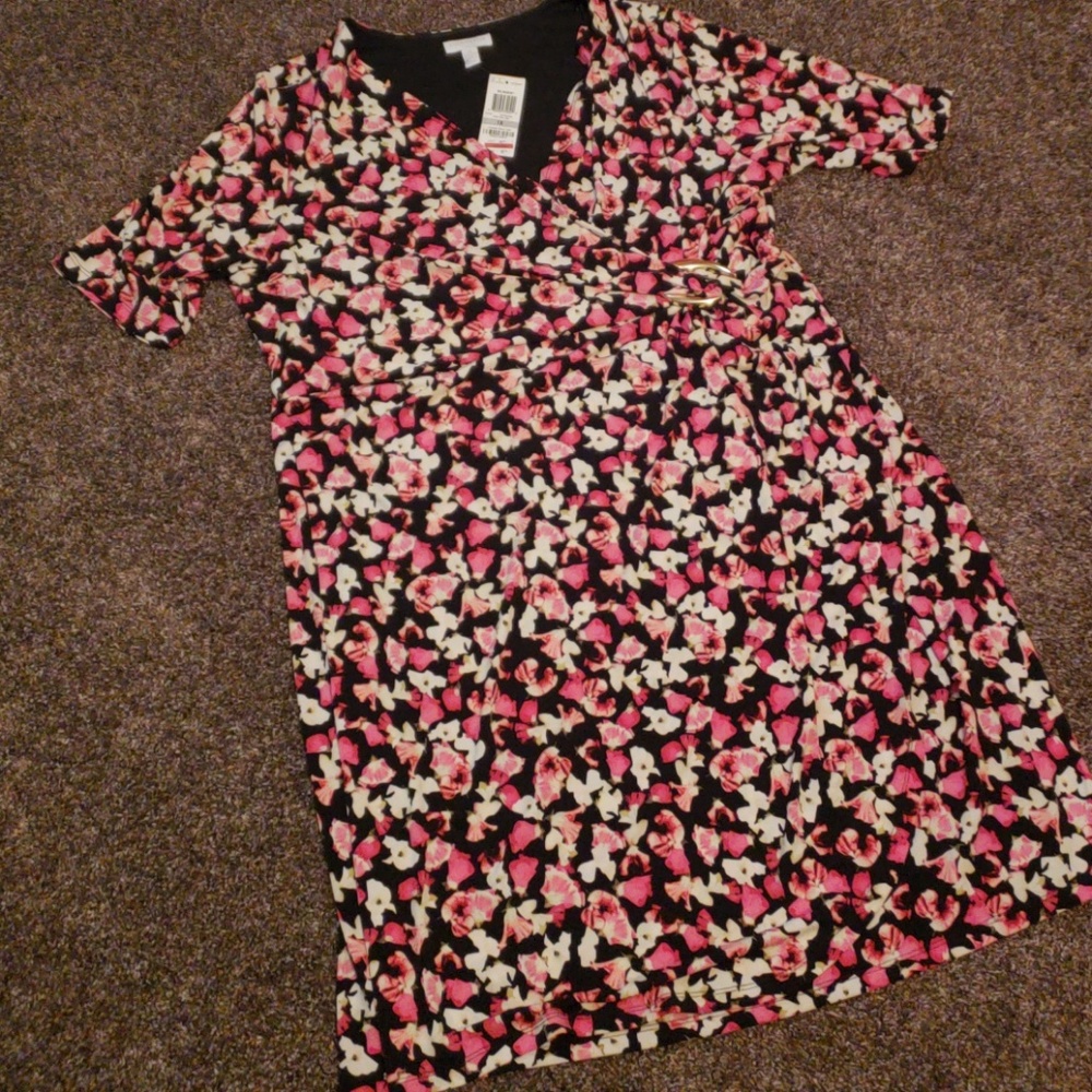 Charter Club floral faux wrap dress